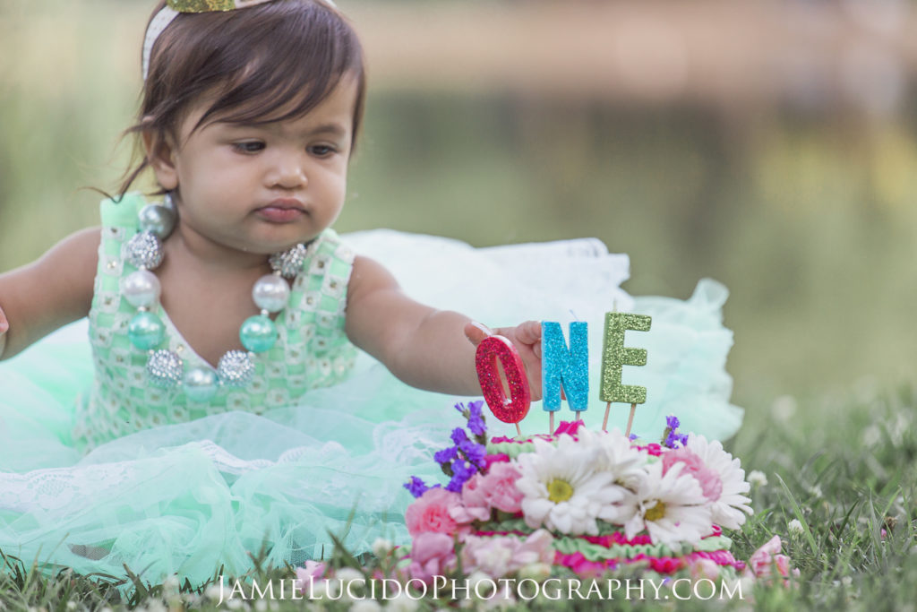 first birthday, birthday cake, one year old, portrait session, cake smash session