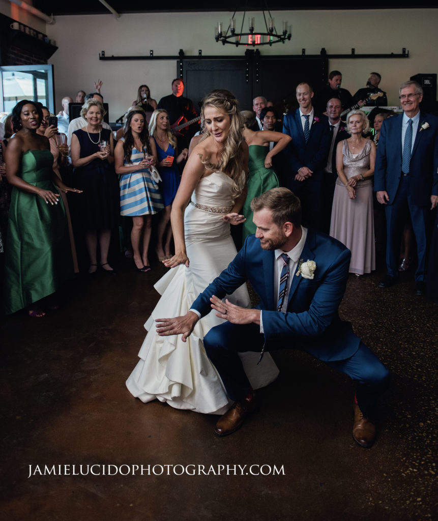 bride and groom first dance at OMB