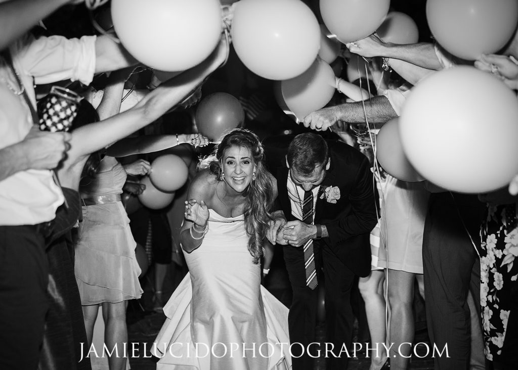 balloon exit from wedding reception