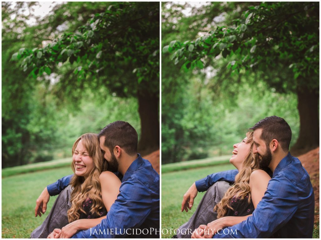 laughing together, fun engagement session, in love, documentary photography, wedding photographer, charlotte lifestyle photographer, charlotte engagement photographer