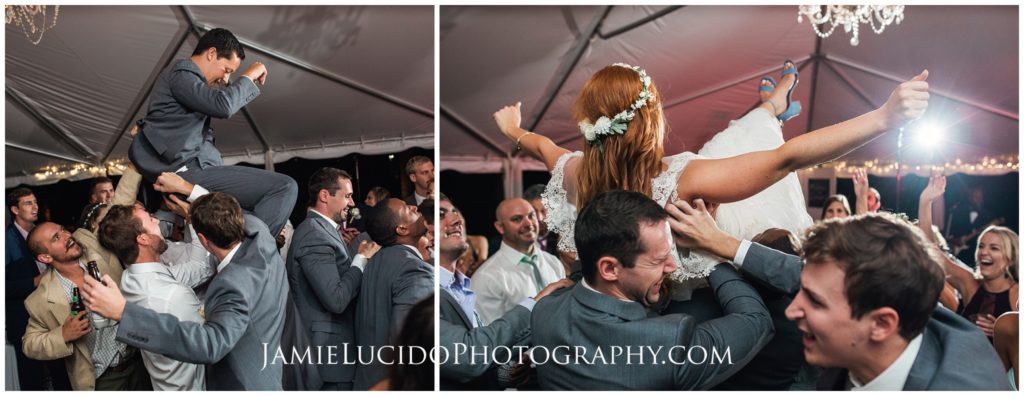 crowd surf, bride crowd surf, reception dancing, reception, wedding reception, crowd surfing at wedding, fun wedding moments, jamie lucido photography