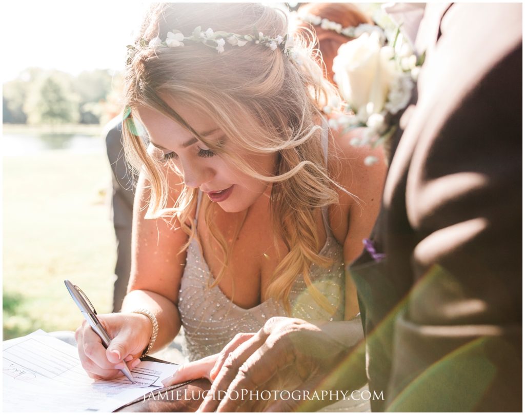 marriage license, maid of honor signing wedding license , beautiful photography, documentary wedding photography, jamie lucido photography