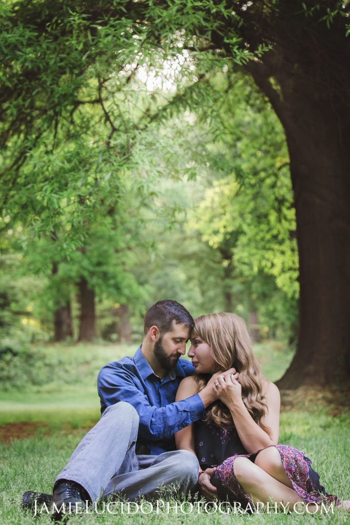 charlotte engagement photographer, natural engagement photography, on-location engagement session, romance, romantic connection, in love