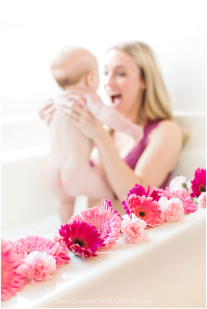 milk bath flowers, milk bath, lifestyle photography, baby photographer