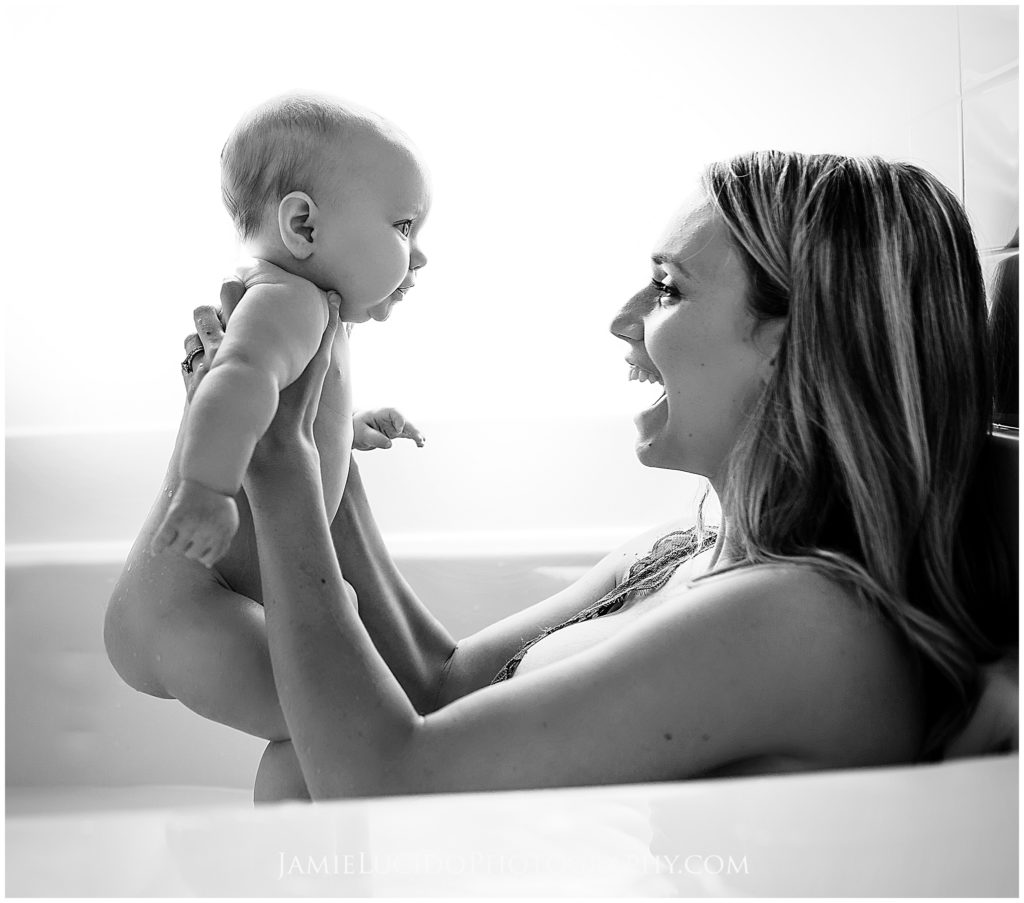 baby and mother, black and white, real life photography, documentary photographer, family photographer, six month old baby
