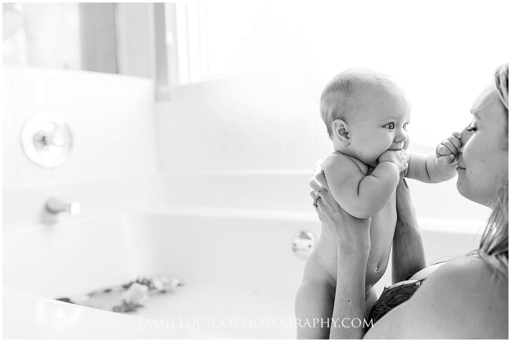 baby and mother, black and white, family photography, documentary photography, real life photography, family photographer, charlottes best family photographer