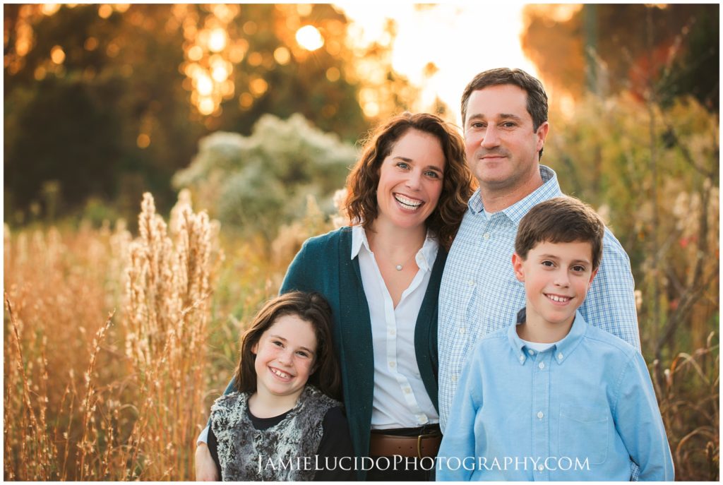field of gold, goldenburgs, fall family photos, fall family photographer, fall family photography, sunset photography, charlotte photographer jamie lucido, jamie lucido family photographer, natural light, sunset light, what to wear, blue and gold