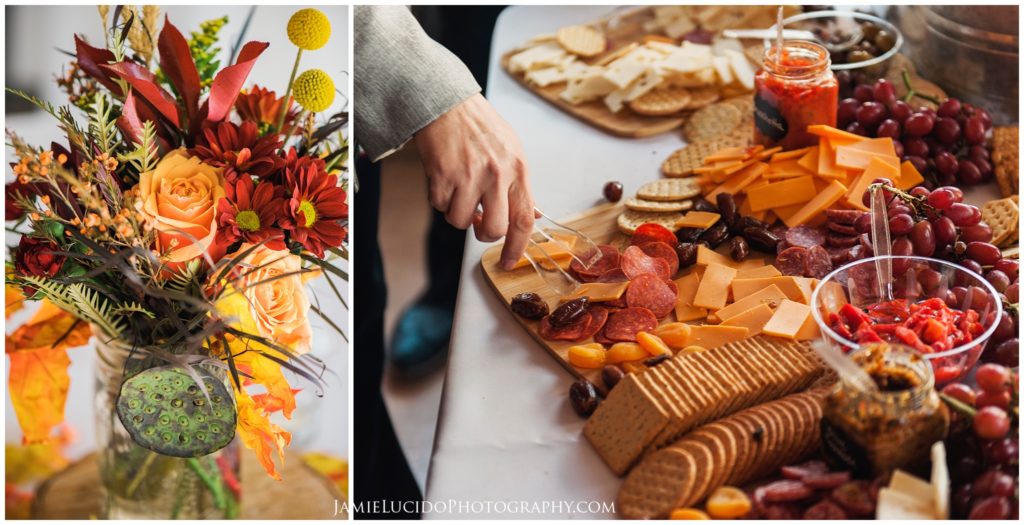 appetizer, wedding spread, cheese and crackers, fall wedding
