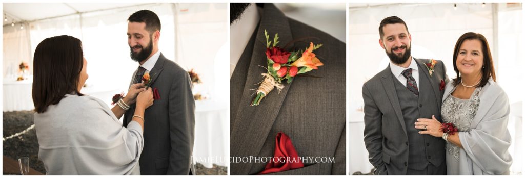 boutonniere, groom, mother of the groom, wedding details