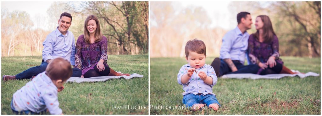 family with baby, creative portrait, natural portrait, anne springs close greenway, jamie lucido photography