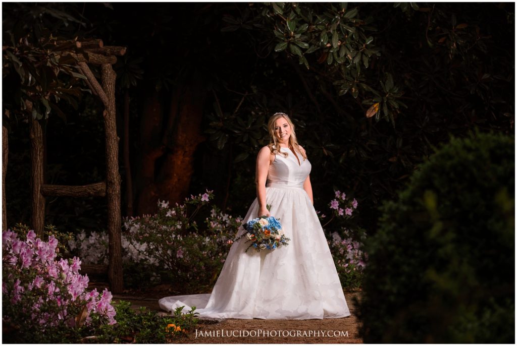 bridal session, off camera flash, bridal inspiration, duke mansion, garden wedding charlotte photographer, charlotte wedding photographer