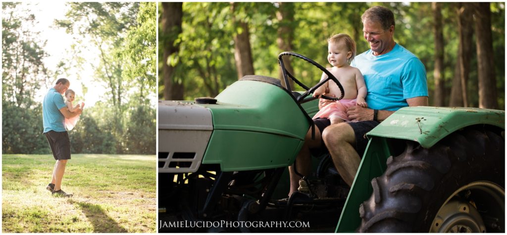 tractor, grandpa and child, lifestyle photography, documentary photography, documentary photographer, charlotte photographer
