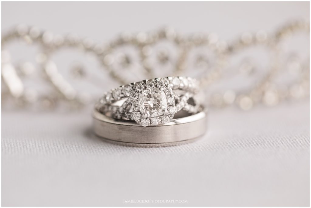 wedding rings, rings and tiara, wedding details, ring shot, macro photography