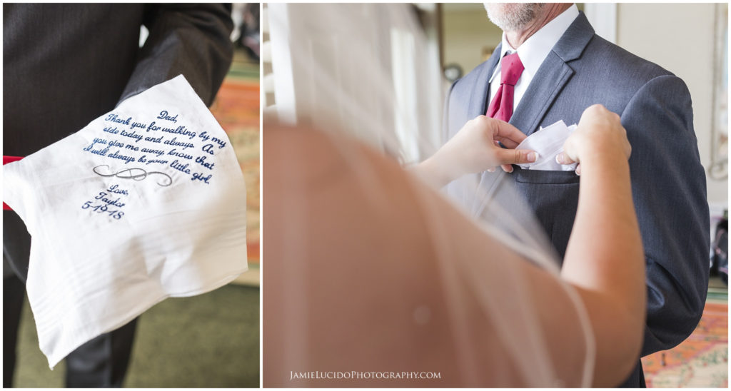 handkerchief, embroidered handkerchief, father of the bride, wedding gift