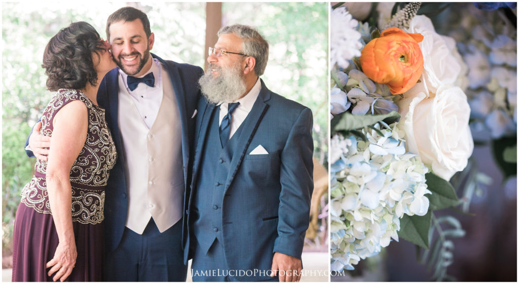 groom and parents, wedding day portraits, candid portraits