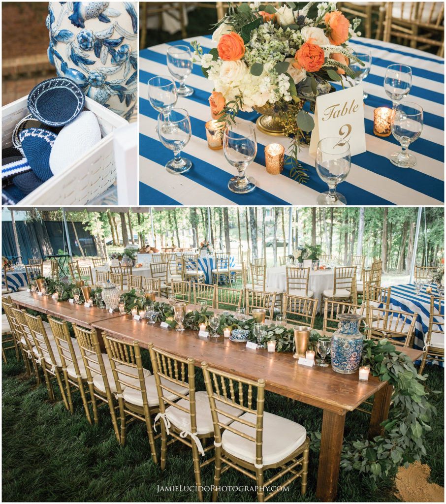 wedding reception, reception details, blue wedding, wedding colors