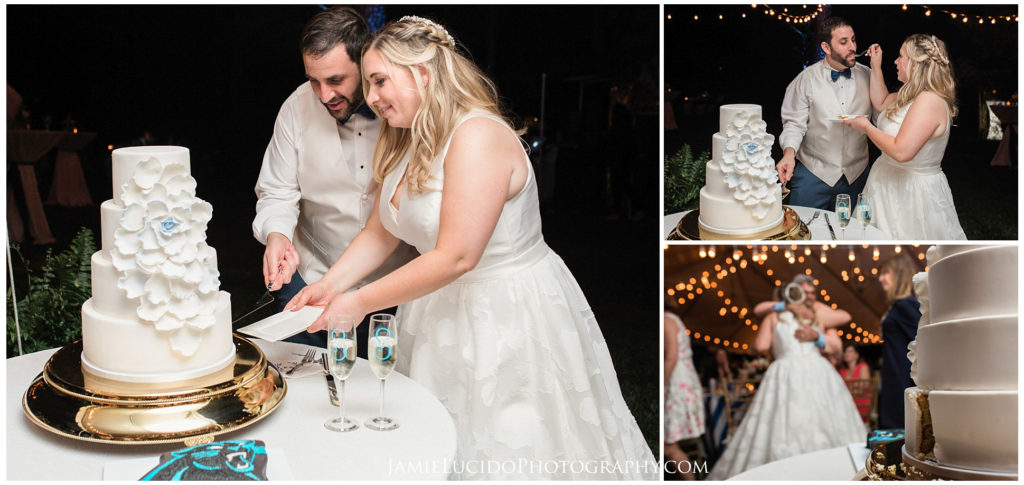 bride and groom, cake cutting, wedding cake
