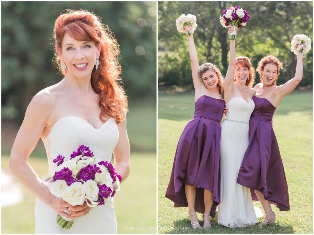 purple wedding colors, purple palette, red hair, ginger bride, charlotte wedding photographer