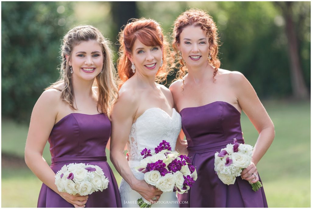bride and bridesmaids, outdoor wedding portrait, beautiful wedding, charlotte wedding photographer