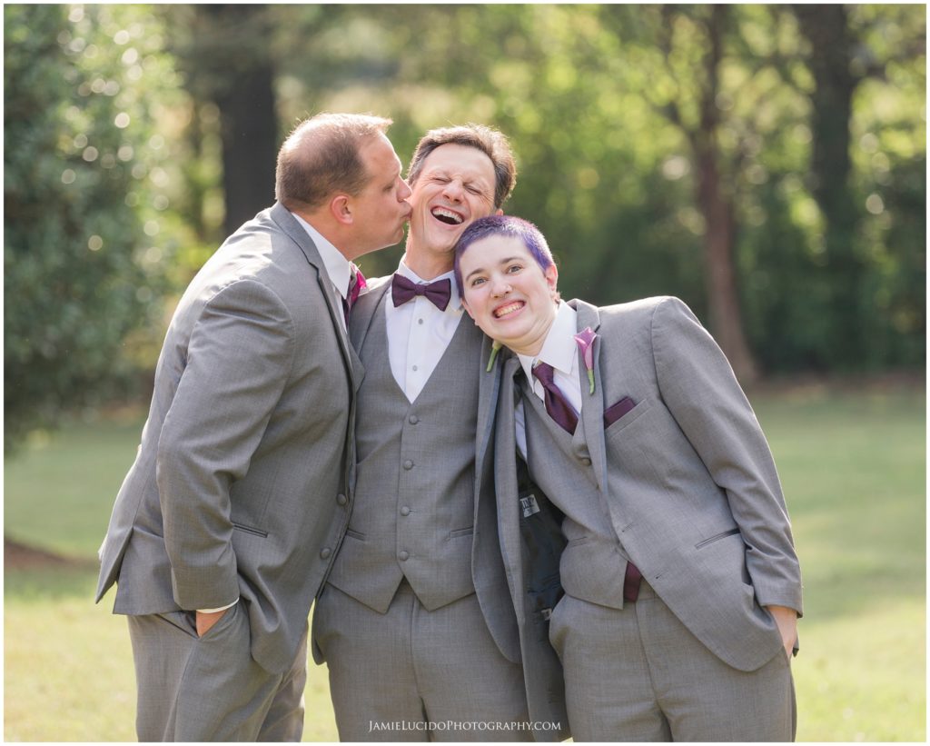 funny picture, groom and best men, charlotte photographer, wedding photographer