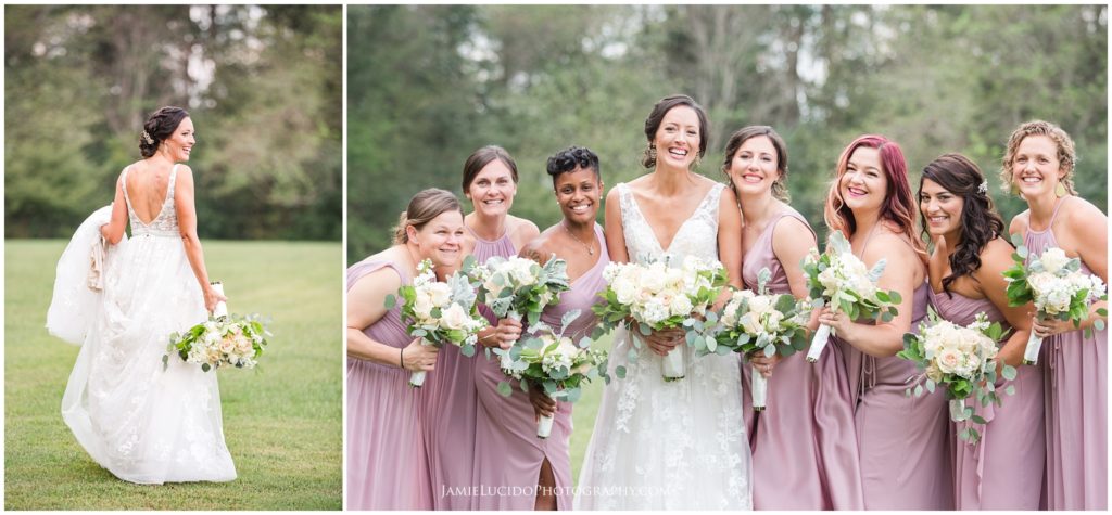 bride, bridesmaids, wedding party, wedding photography, fun wedding, morning glory farm