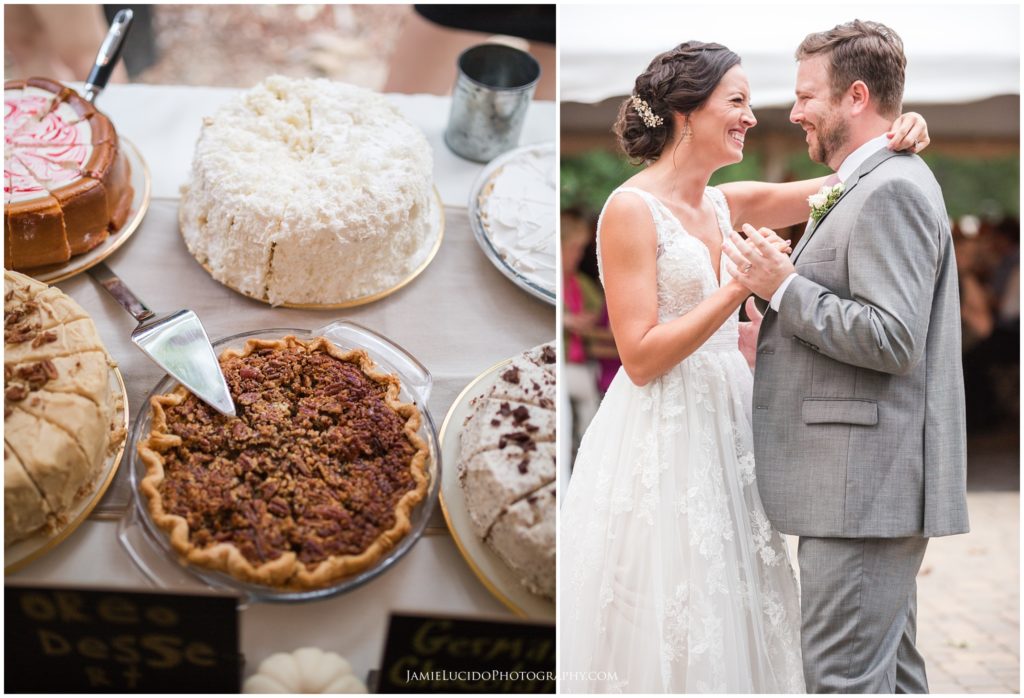 wedding dessert, pies, wedding pie