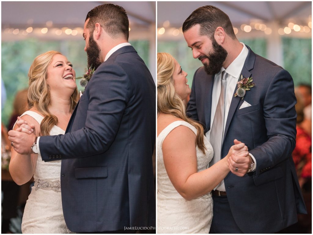 first dance, just married, real wedding
