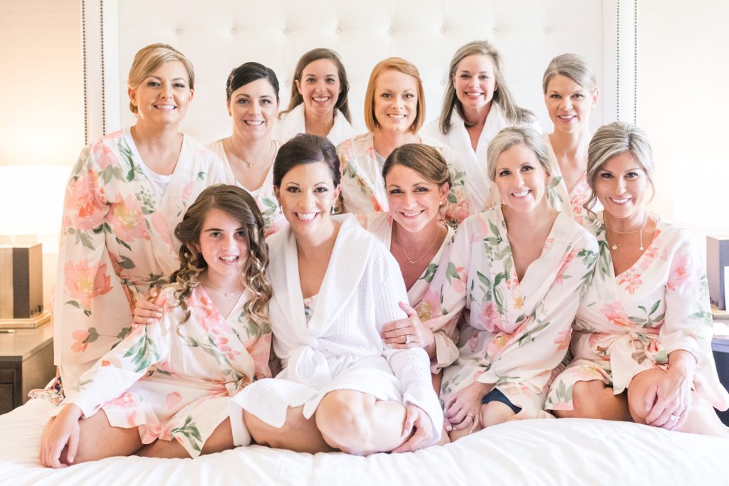 bridal party, bridesmaids, bridesmaid robes, wedding prep
