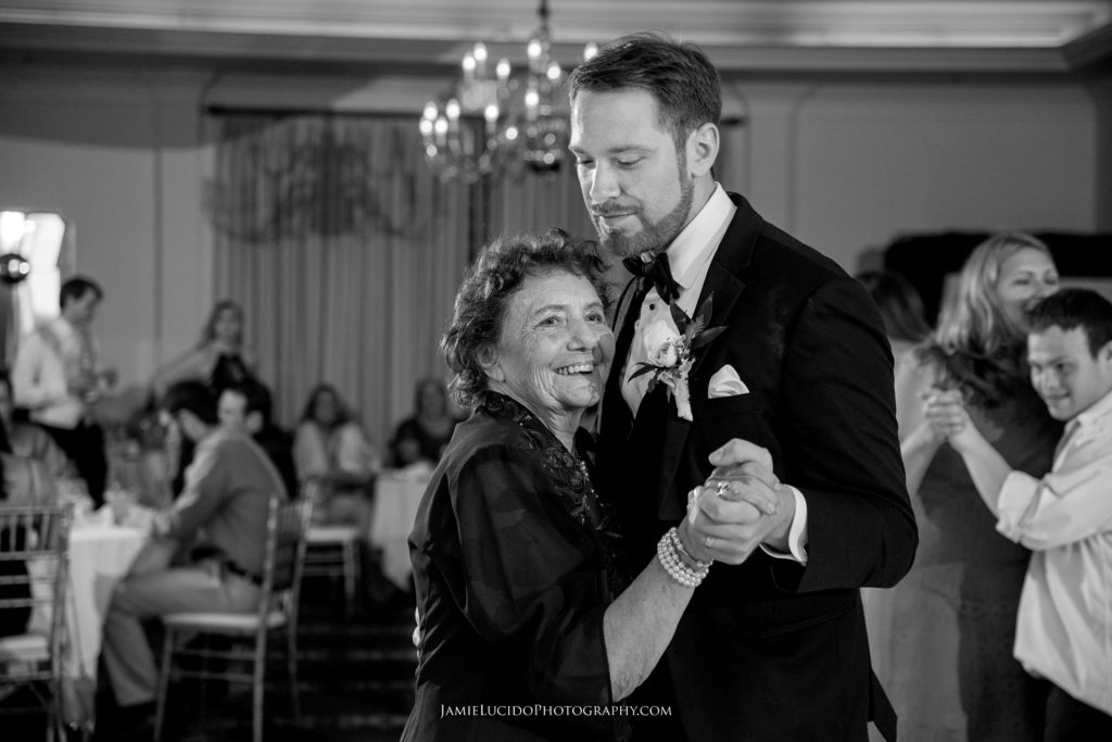 groom and grandmother, grandmother's dance, wedding reception, wedding dances, documentary wedding photography