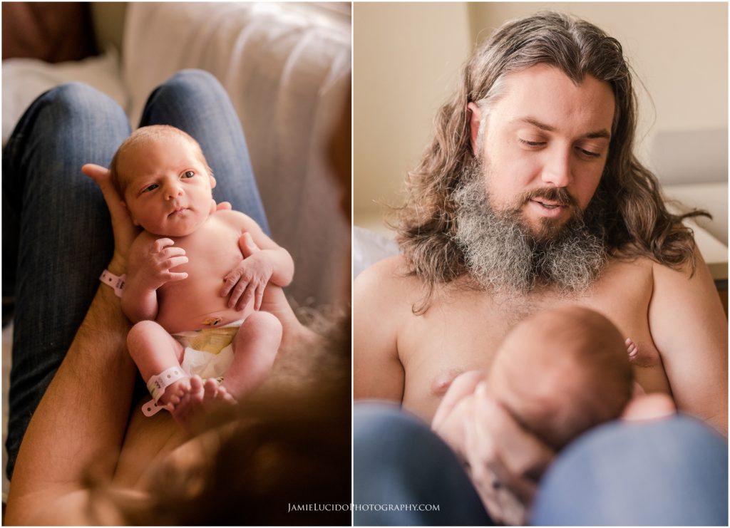 father and baby, newborn photography, lifestyle newborn