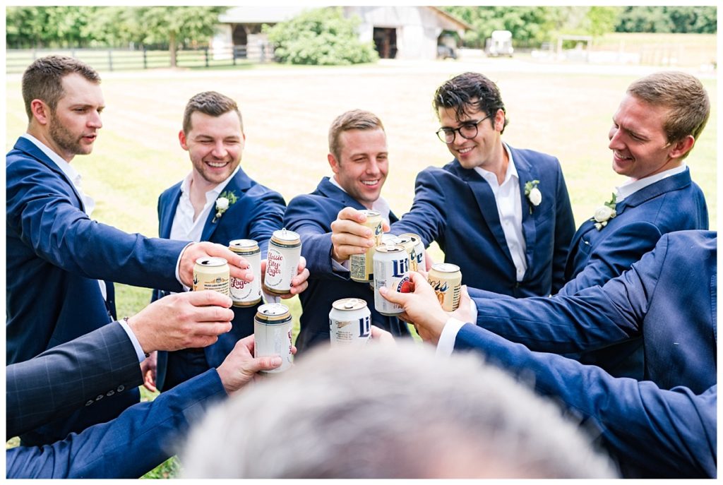 wedding toast, groomsmen together